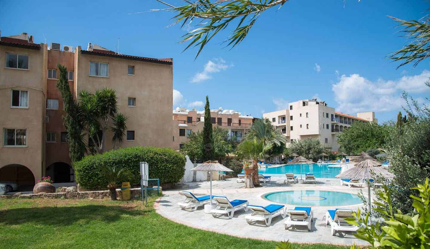 Resort pool and the apartment blocks
